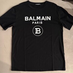 Balmain Black and White Logo Tee